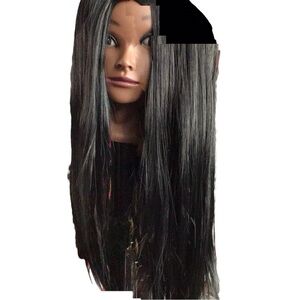 Black Straight Hair Wig with Sleek Shine NWT